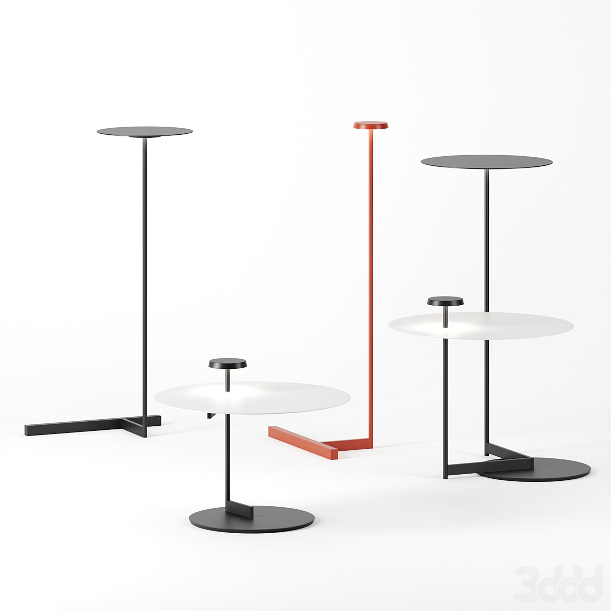 Flat floor lamps by Vibia
