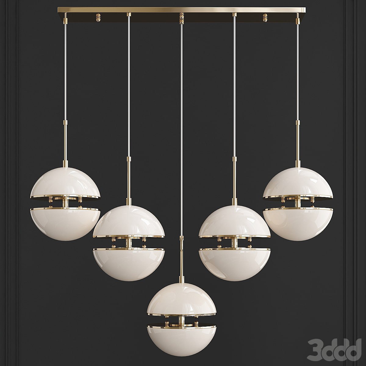 Restoration Hardware HEMISPHERE 7-LIGHT LINEAR CHANDELIER Brass