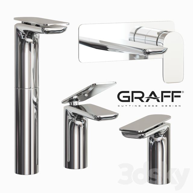 Graff set basin mixer for wall SENTO Series