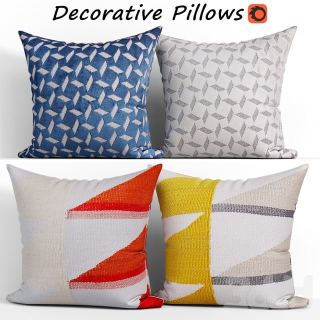 Decorative pillows set 160 Reflected Angles and Pinwheel, Jacquard, West elm