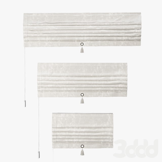 Set of Roman curtains TITOS (white velvet)