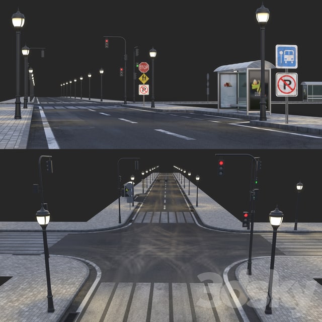 Road and busstop