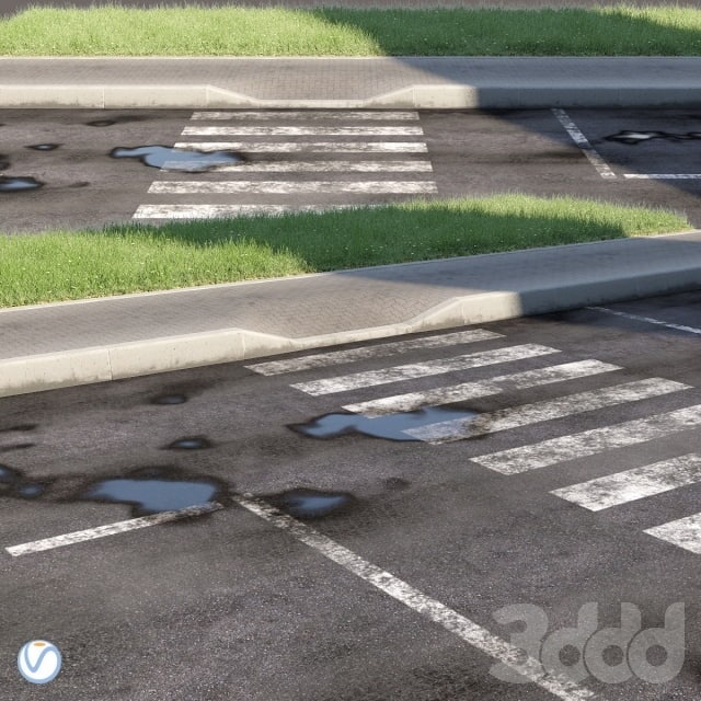 Road, sidewalk, curb, grass 2