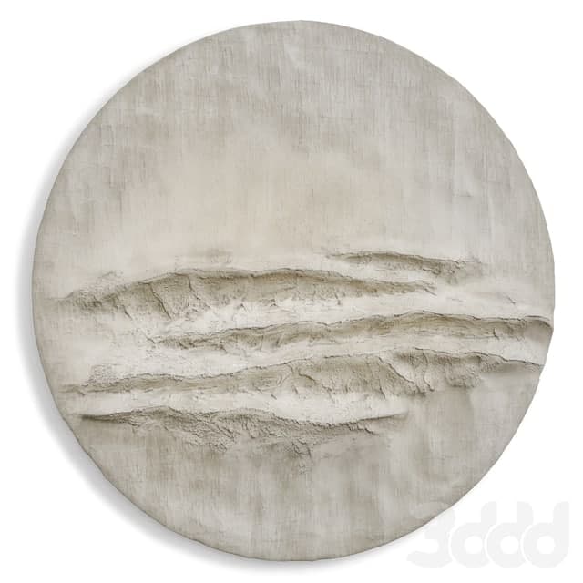 Round wall panel reef original art plaster