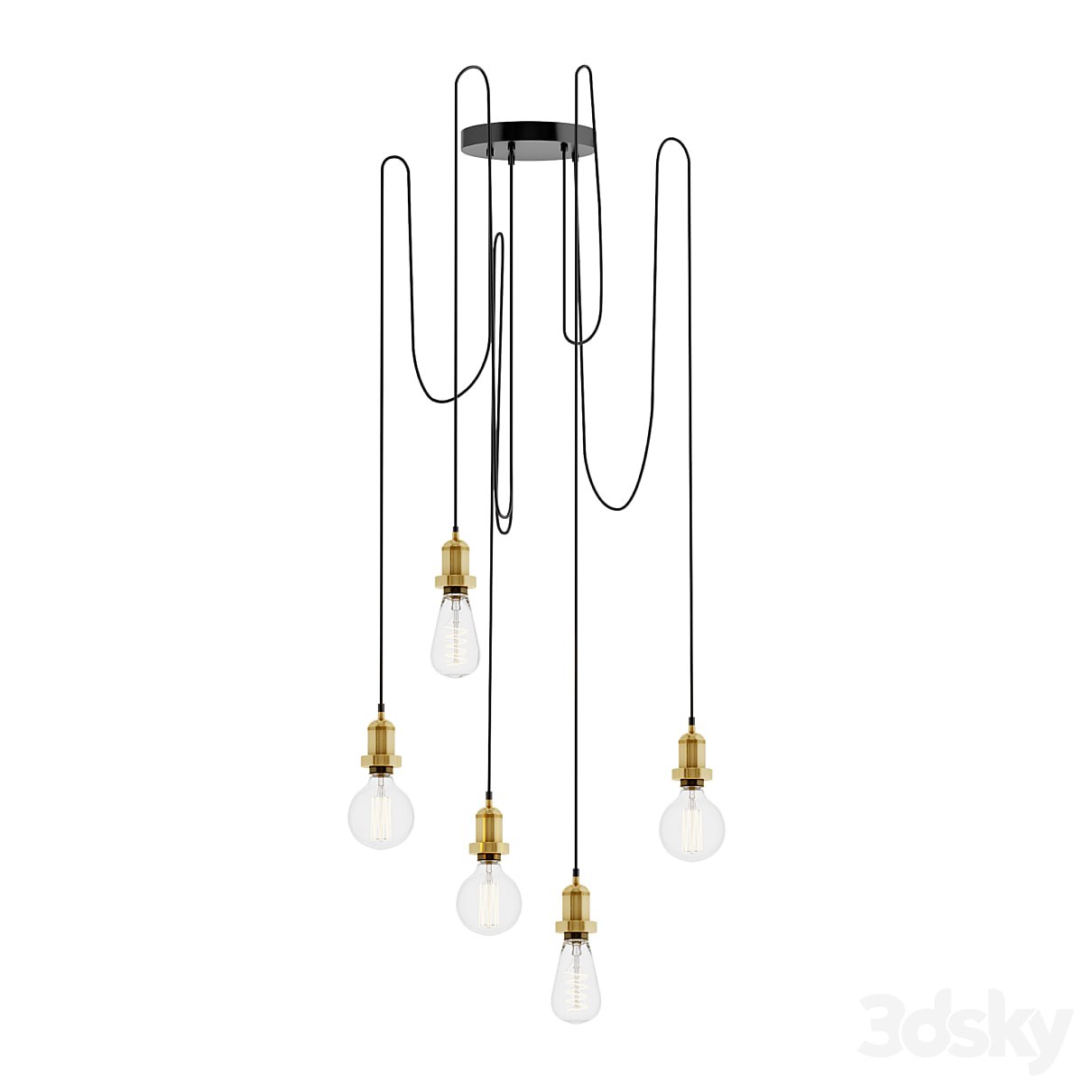 Brooklyn 5 Wire Chandelier by INDUSTVILLE