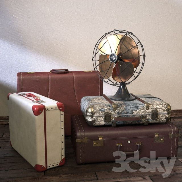 Vintage Fan & Suitcases