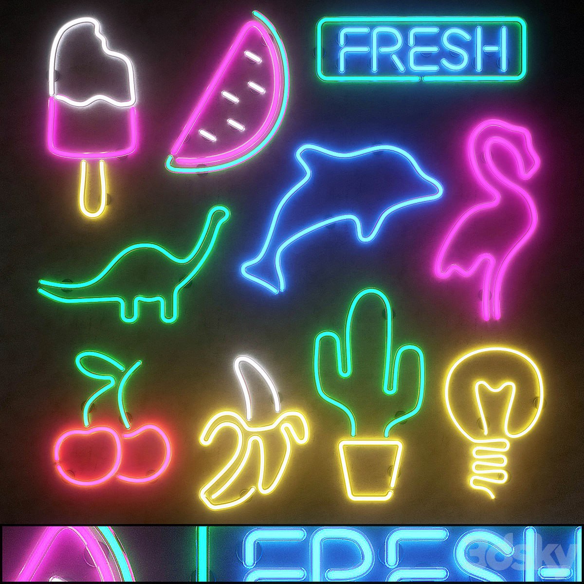 Light modules. Set 13. Neon