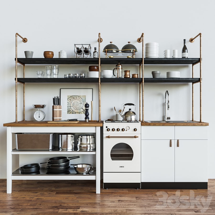 Kitchen set in a loft style