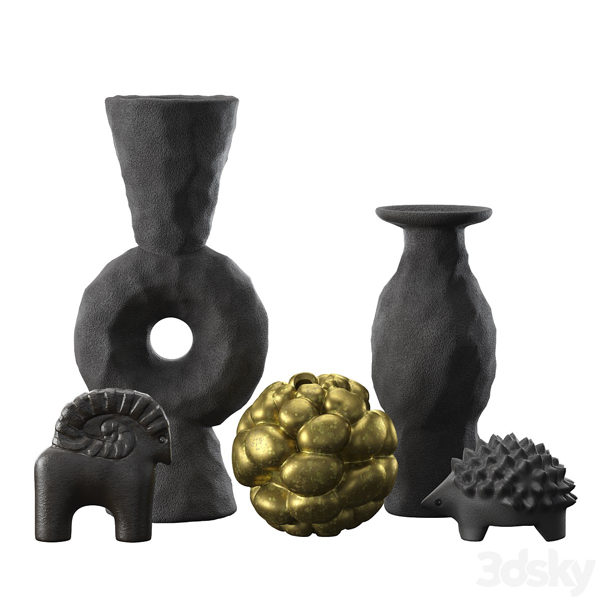 Volcanic Vases and Decorative Objects set
