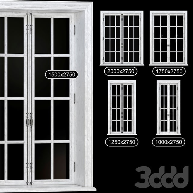 PART_1 COLLECTION FRENCH WINDOWS 1000-2000 mm (V-ray_Corona)