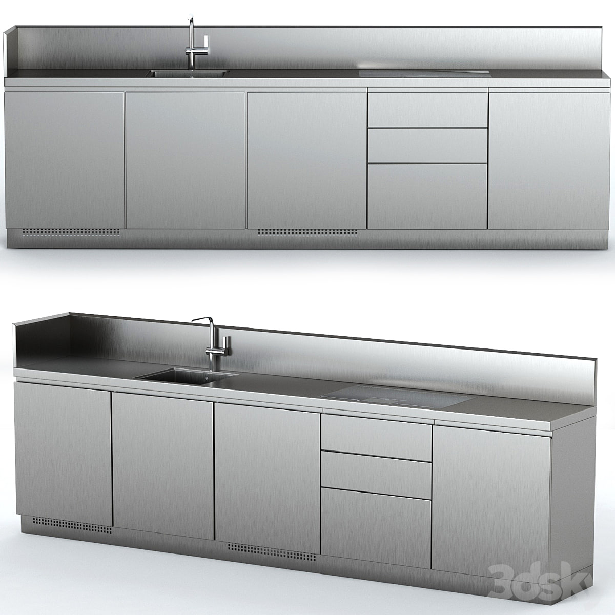 Steel outdoor kitchen ATELIER ABIMIS