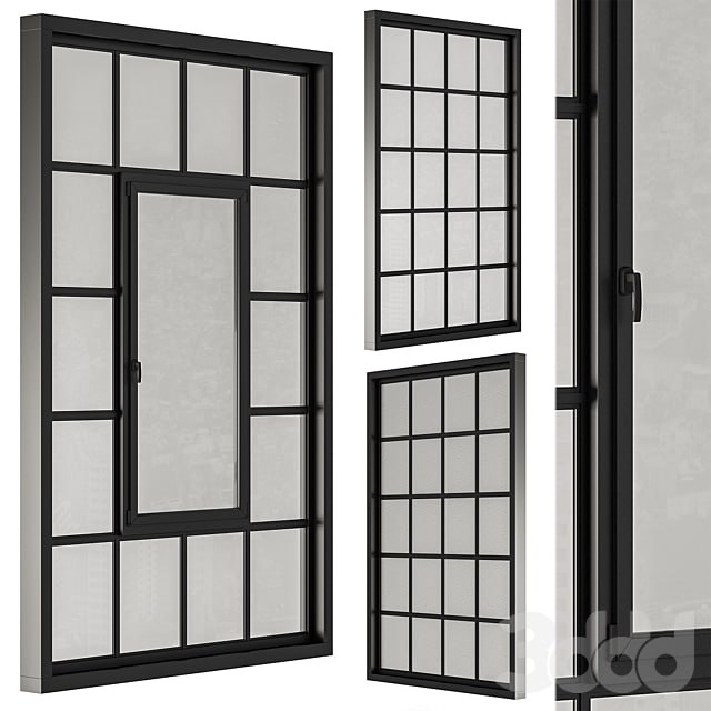 Industrial Black Window Modern - Windows Set 14