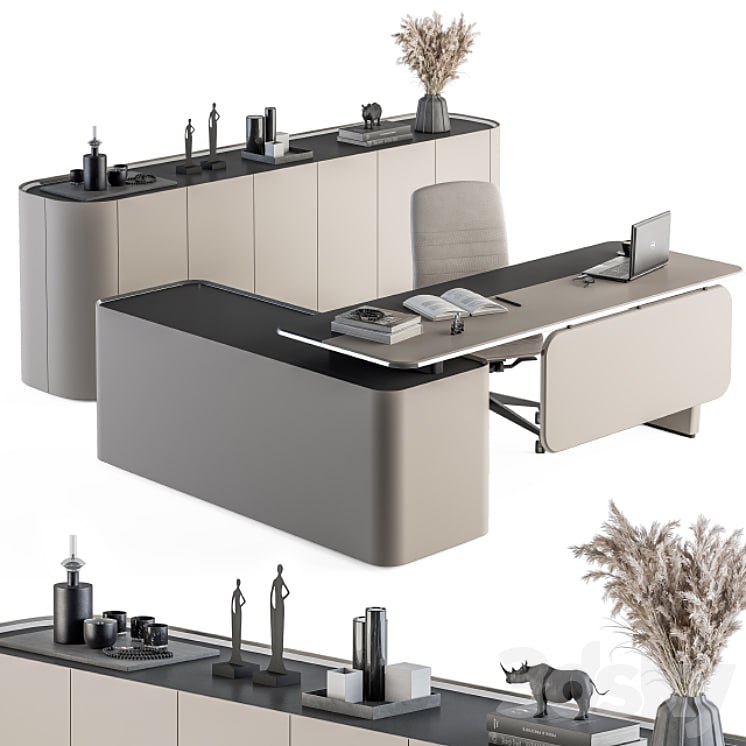 Office Furniture Cream Boss Desk - Manager Set Table 41