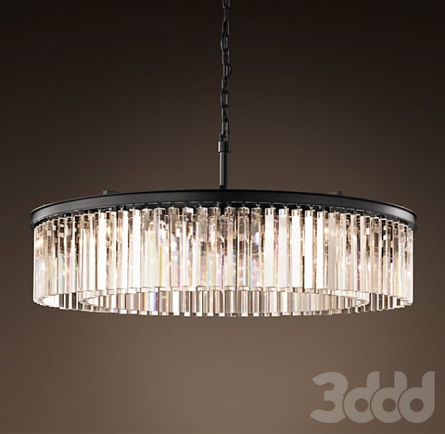RH-YS CLEAR GLASS PRISM ROUND CHANDELIER 43