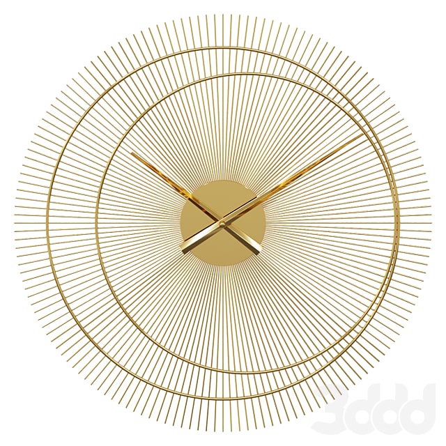 Gold metal clock D60cm Wall clock dubai