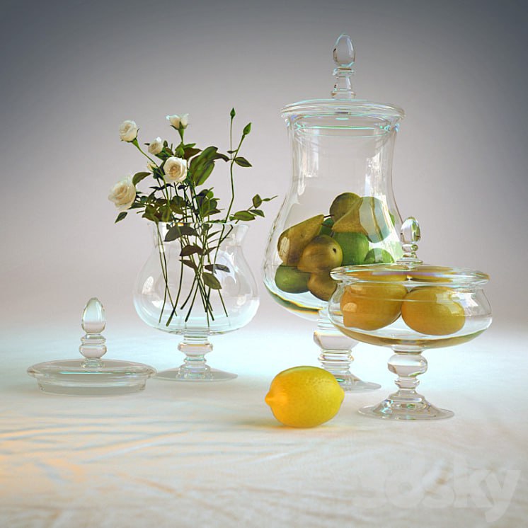 Decorative vase with fruit