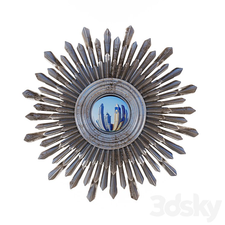 Mirror in metal frame