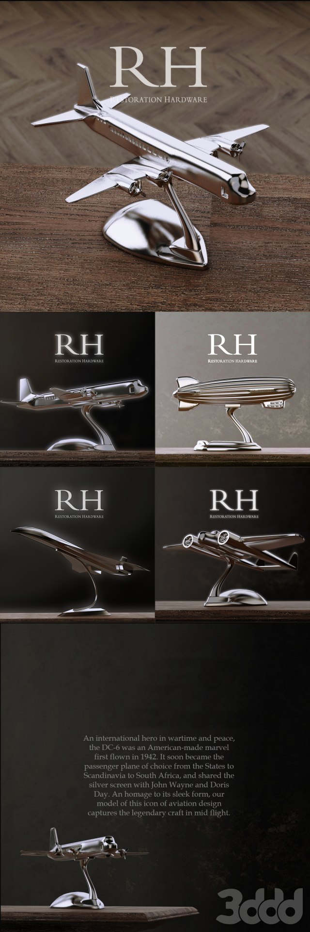 RH AIRCRAFTS DECORATION SET OF 4