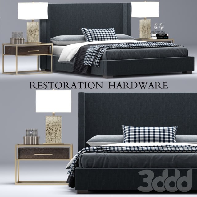 RH Modern custom shelter platform bed