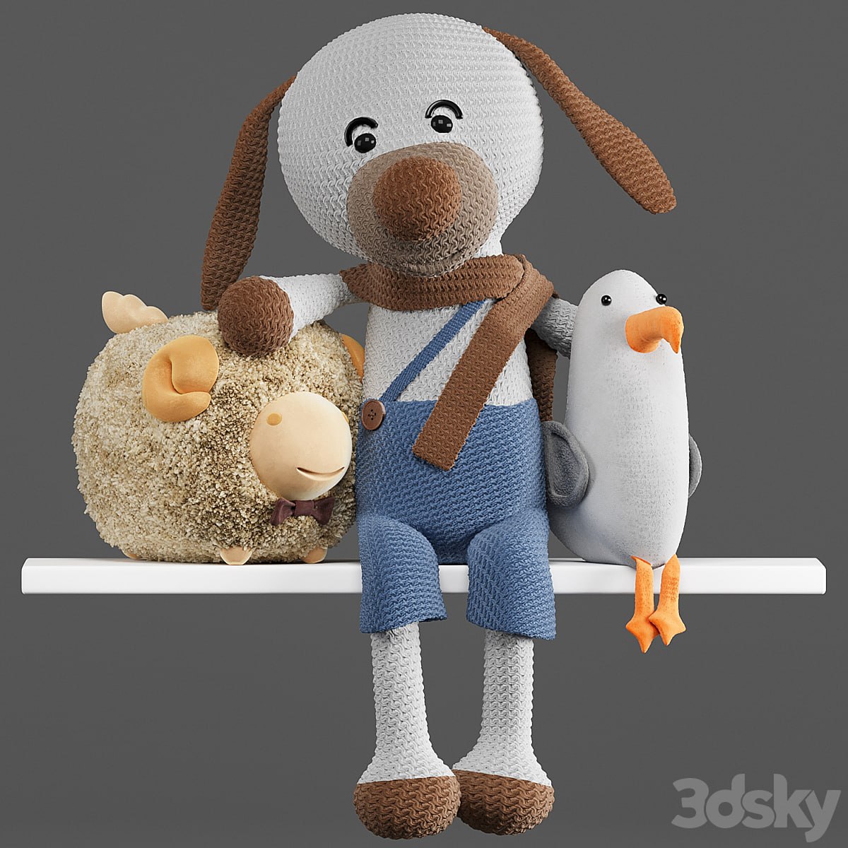 Toys, dolls: dog, sheep, Seagull