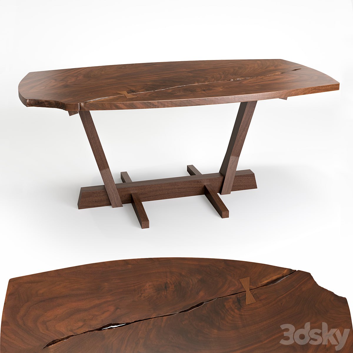 Conoid dining table by George Nakashima