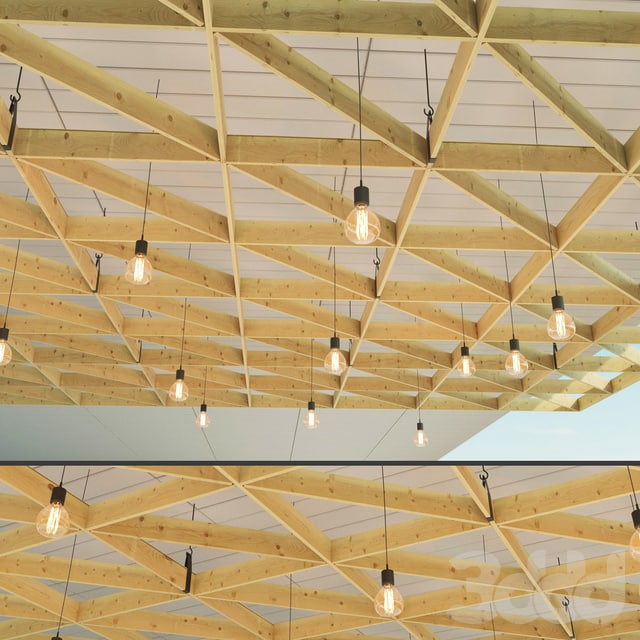 Wooden suspended ceiling