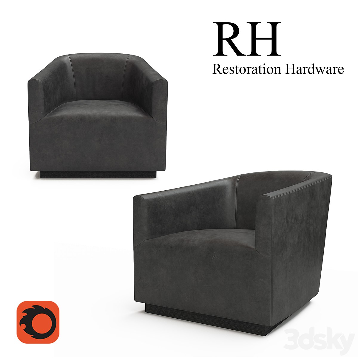 1950S ITALIAN SHELTER ARM LEATHER CHAIR