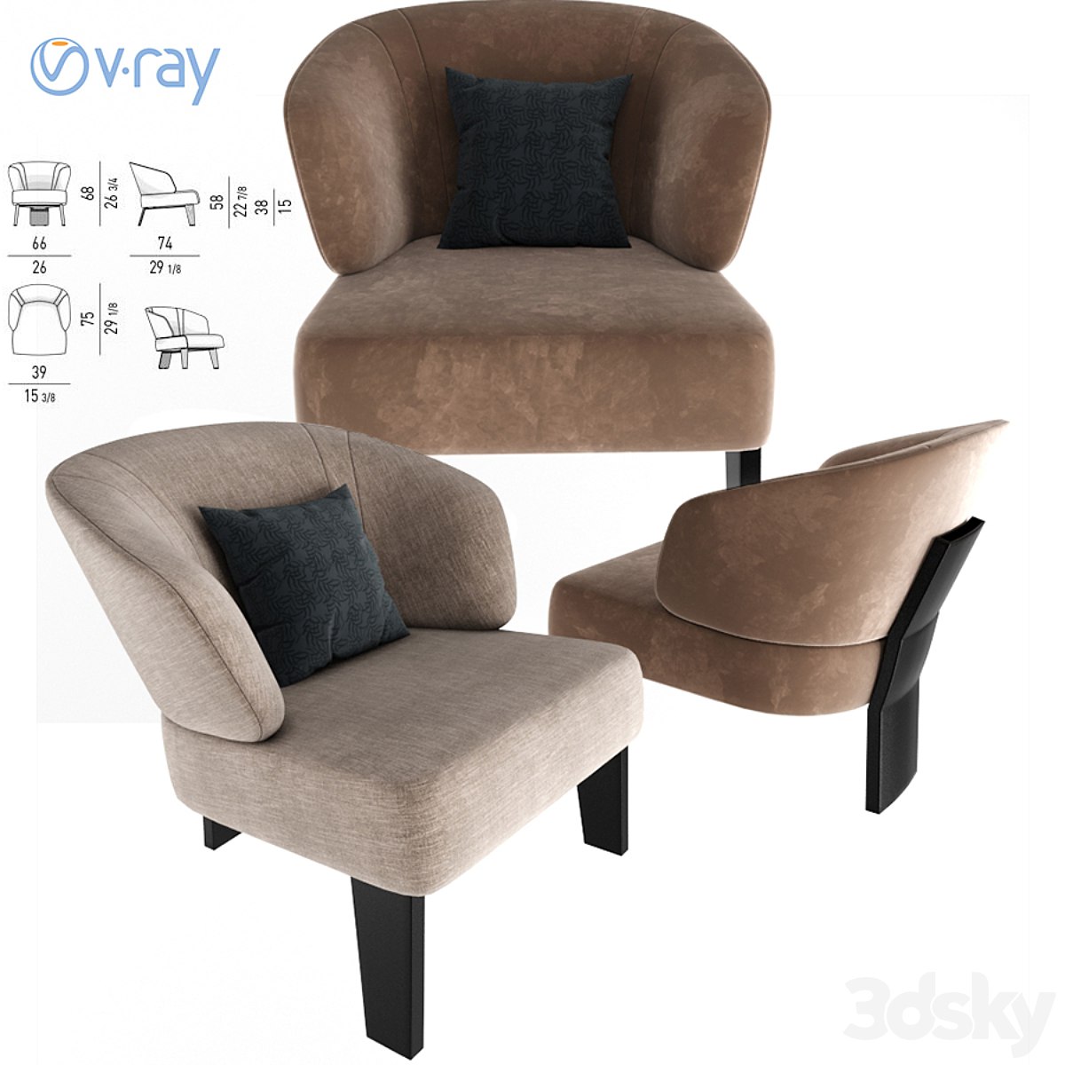 Minotti Creed Small Armchair