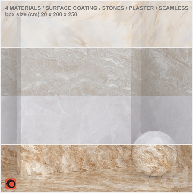 4 materials (seamless) - stone, plaster - set 6