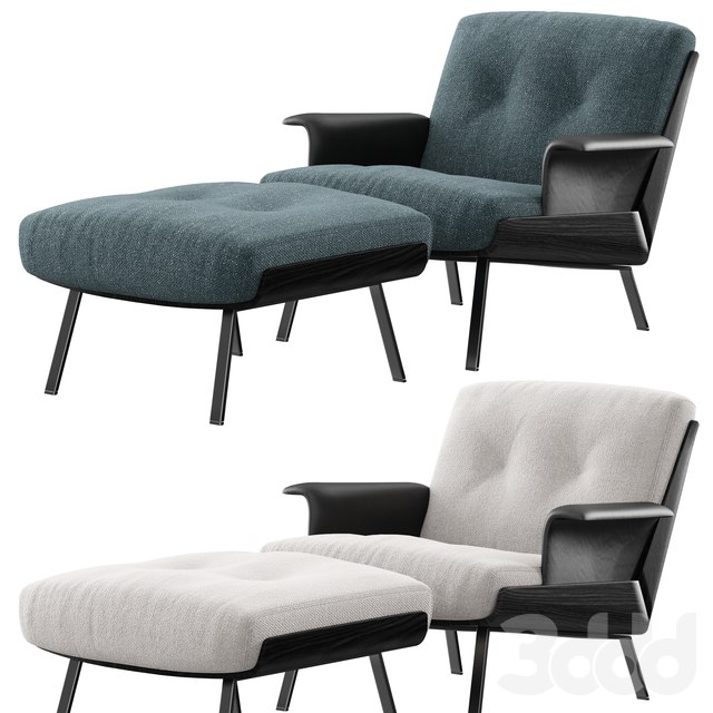Minotti Daiki fabric armchair