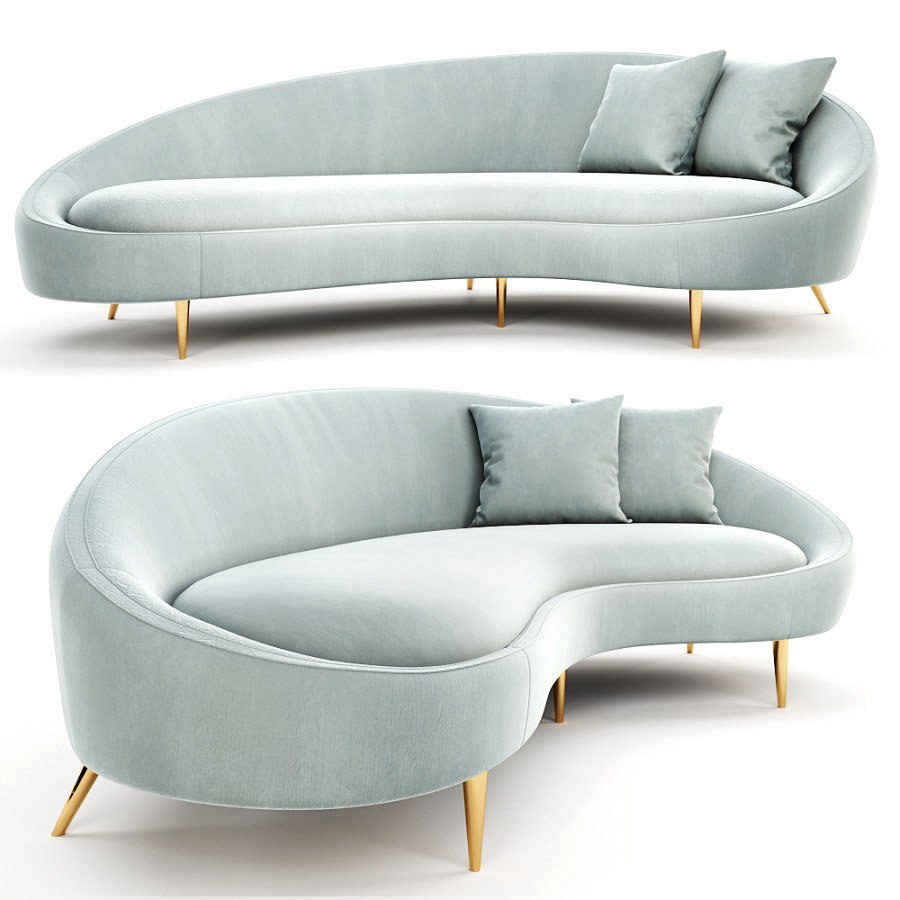 Jonathan Adler ether curved sofa