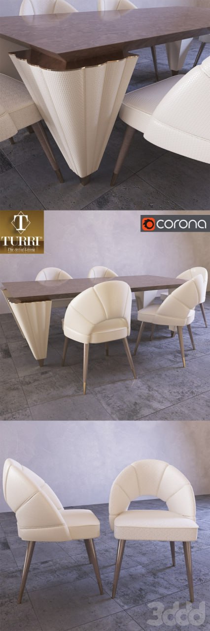 Table and chairs Turri Orion