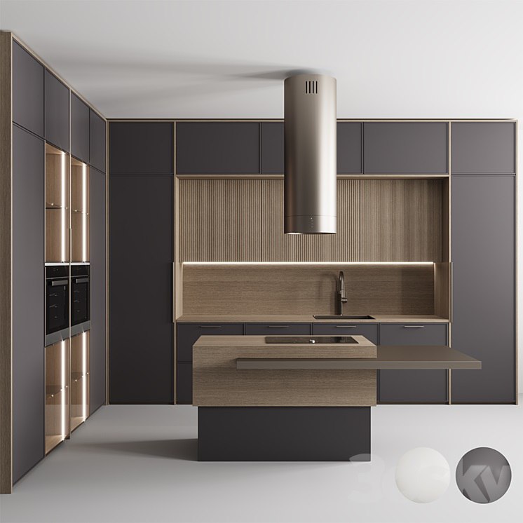 Kitchen №86 "Dark Amethyst and Milk"