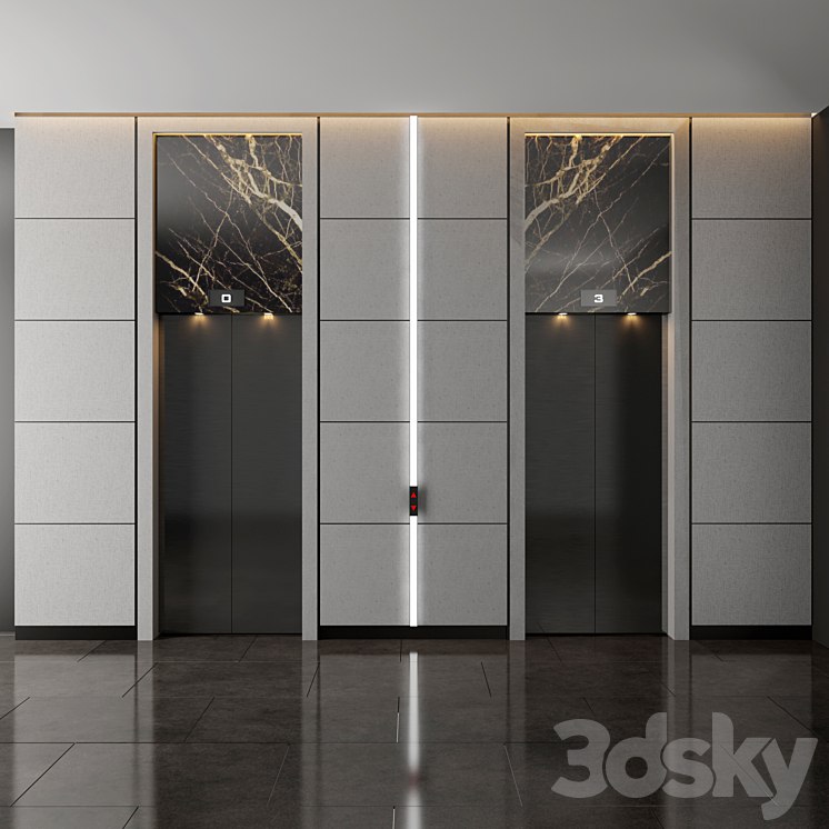 Modern elevator wall