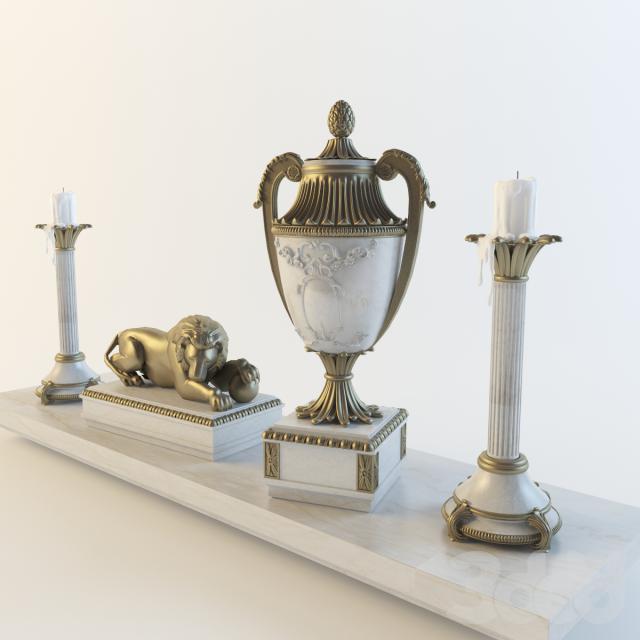 Antiques at the fireplace