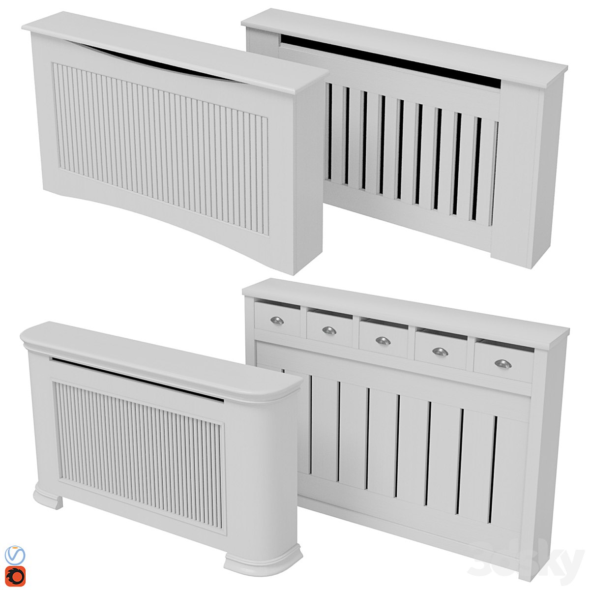 Decorative radiator screen set_010