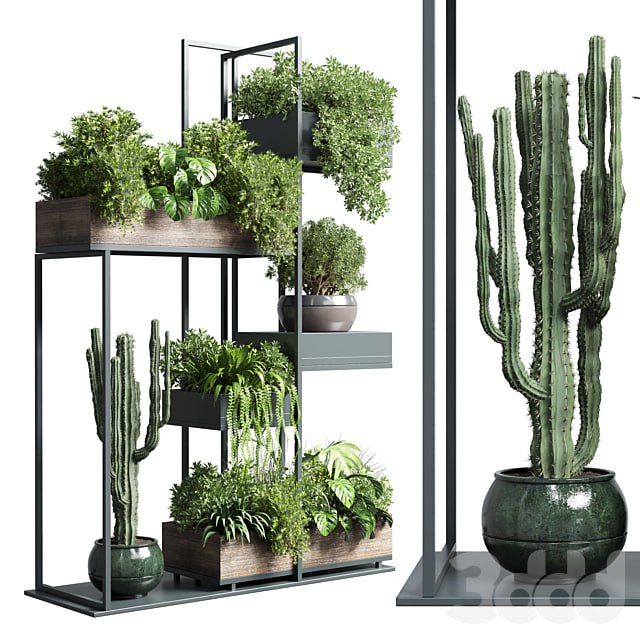 Collection Outdoor Indoor plant stand-metal and wooden vase 13
