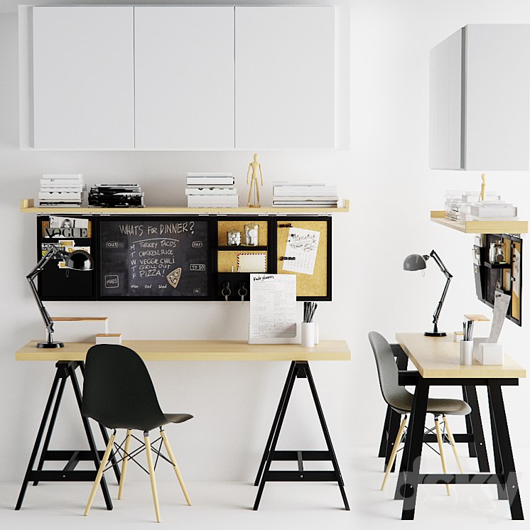 Work desk with decor