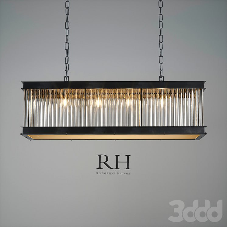 SanDro 1920S ESSEX CRYSTAL ROD RECTANGULAR CHANDELIER