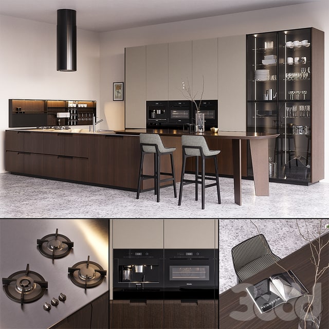 Kitchen Poliform Shape EUROCUCINA 2018 (vray GGX, corona PBR)