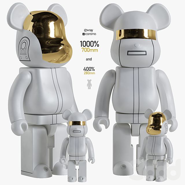 Bearbrick / Daft Punk White Suit