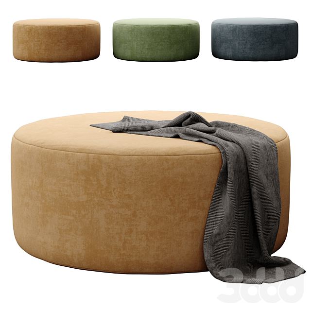 Round Ottoman By Howard Elliott Collection