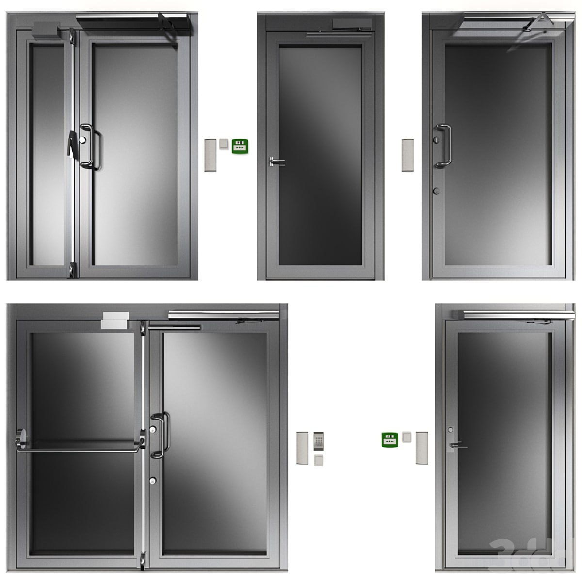 Metal swinging fire doors