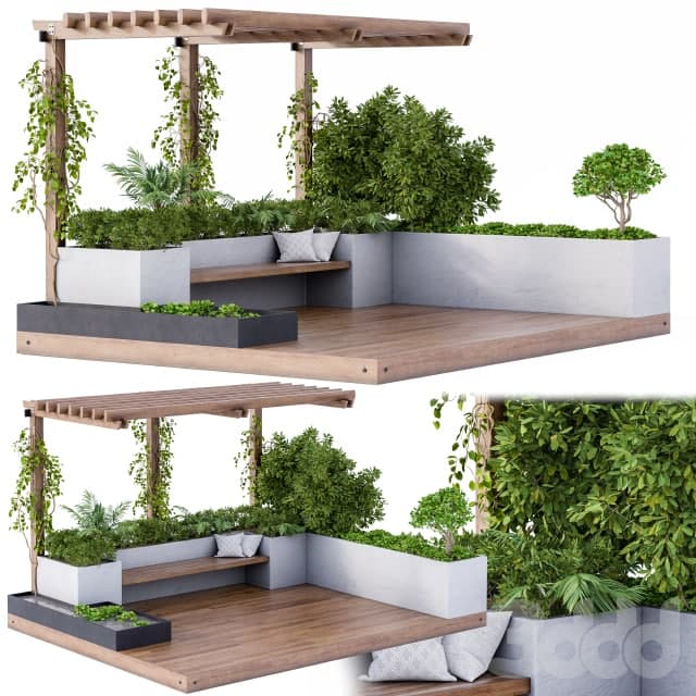 Roof Garden and Landscape Furniture with Pergola