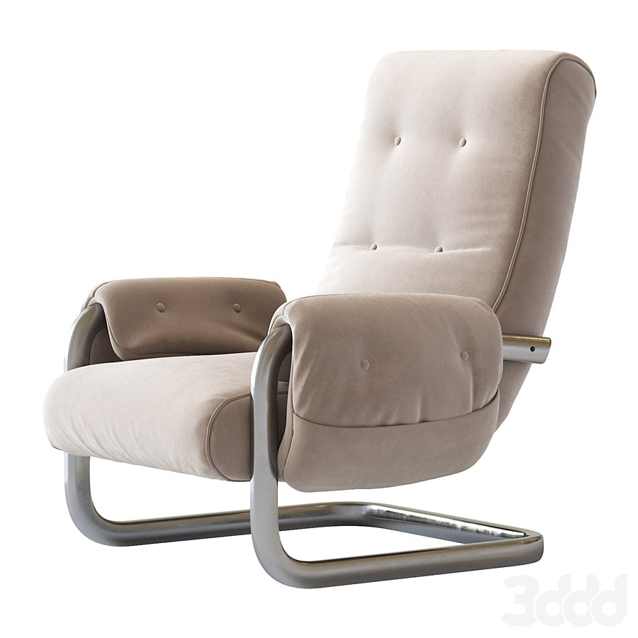 Tan Brown Mohair Velvet Large Lounge Chairs Guido Faleschini