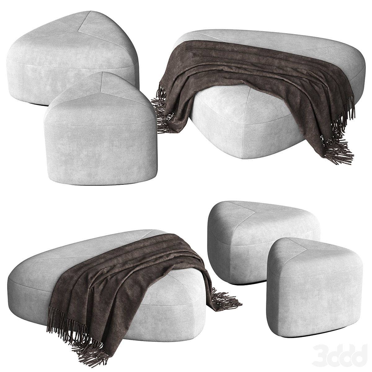 Set of poufs "Stone"