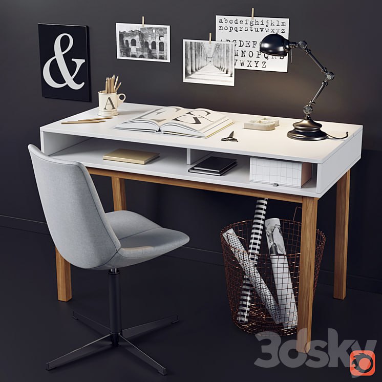Desk and chair with La Redoute decor
