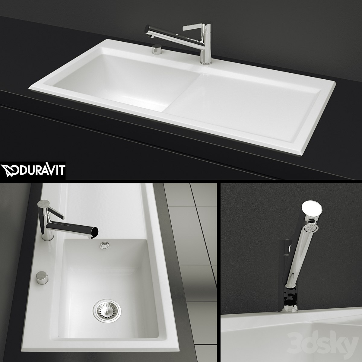 Duravit - Kitchen sink Kiora 60L XL Countertop basin. # 7521100000