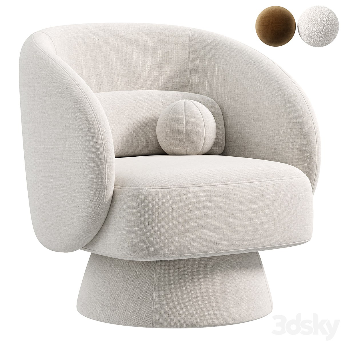 Saboor Upholstered Swivel Barrel Chair