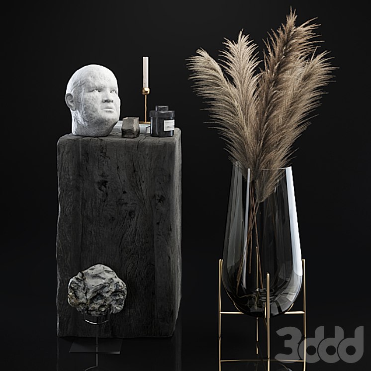 Decorative set 5 with dried plants